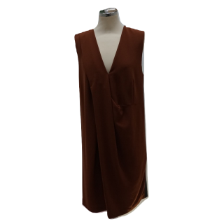 Vestido Corte Solto e com Ecopele