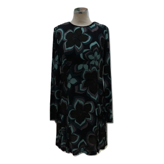 Vestido Twinset com Padrão e Pregas na Saia