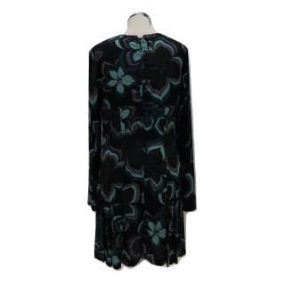 Vestido Twinset com Padrão e Pregas na Saia