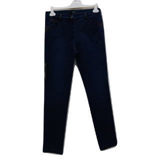 Calças de Ganga com Aplicações de Ecopele nos Bolsos