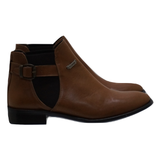 Botins Camel Salto Baixo e Fivela