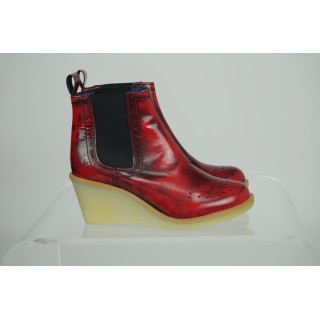 Botins de rampa vermelhos com elástico Amishoes