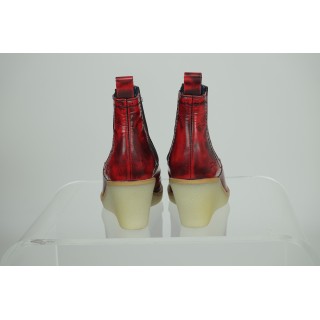 Botins de rampa vermelhos com elástico Amishoes