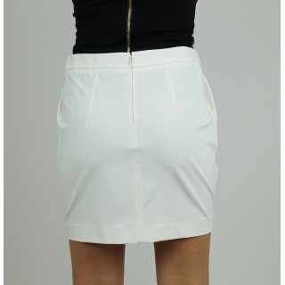 Saia branca curta com pregas Anna Rita N