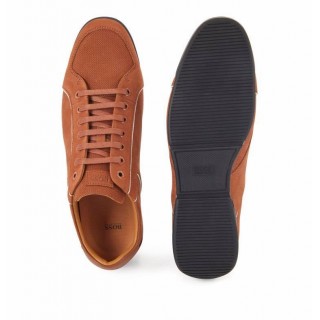 Sapatilhas em pele Camel Hugo Boss