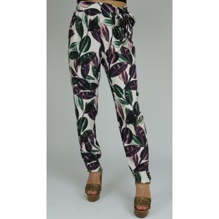 Calças padrão floral OKY