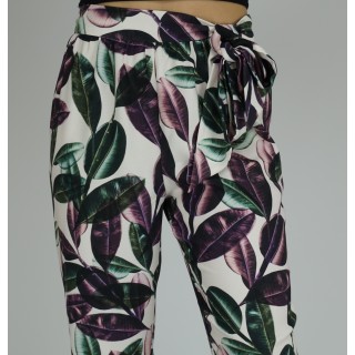 Calças padrão floral OKY
