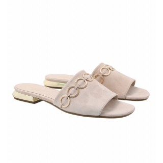 Mules Camel com aplicações douradas Tosca Blu