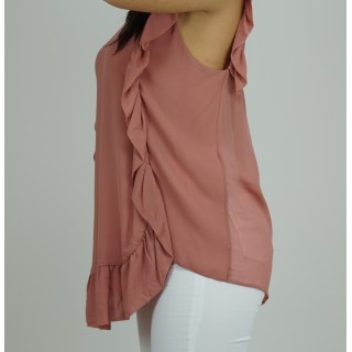 Top rosa com folhos laterais Twin Set