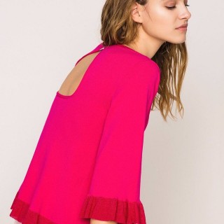 Túnica de Malha com Folhos Twin Set