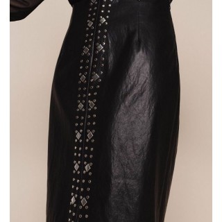 Saia de pele sintética com tachas Twin Set